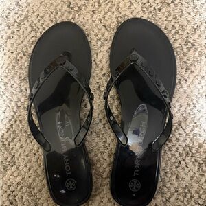 Tory Burch Glossy Black Sandals